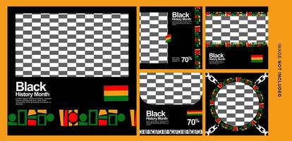 Sozial Medien Vorlage von schwarz Geschichte Monat vektor