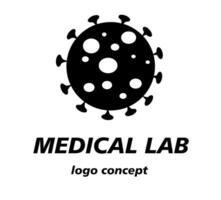 medizinisch Labor Logo Konzept, Logo Vorlage, medizinisch Logo Attrappe, Lehrmodell, Simulation Vektor Illustration