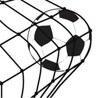 Fußball Fußball Ball im das Netz Symbol Vektor Illustration. Fußball Tor erzielte