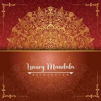 luxuriöses ornamentales ethnisches Design mit goldenem Mandala-Hintergrund vektor