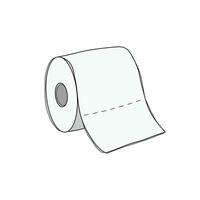 tecknad serie vektor illustration toalett papper ikon i klotter stil