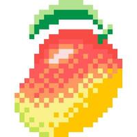 Mango Karikatur Symbol im Pixel Stil vektor