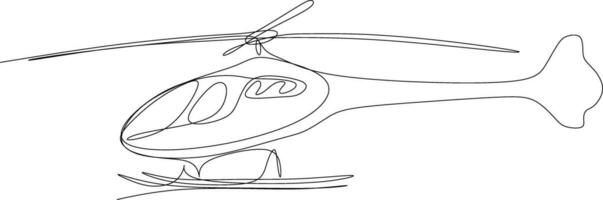 ett linje konst. fortsätter linje konst. hand dragen skiss av en helikopter vektor