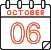 6 oktober vektor ikon