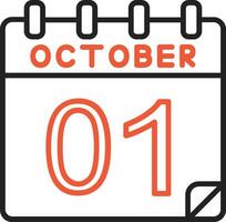 1 oktober vektor ikon