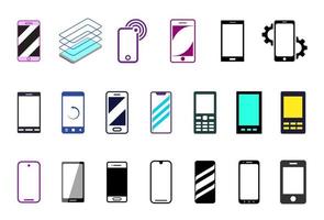 smartphone logotyper, enkel mobil logotyp set vektor