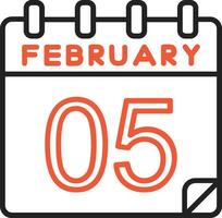 5 Februar Vektor Symbol
