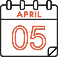 5 april vektor ikon