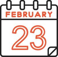 23 februari vektor ikon