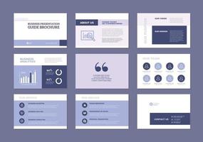broschyrguide för affärspresentationsdesign eller skjutreglaget för försäljning av pitchdäck vektor