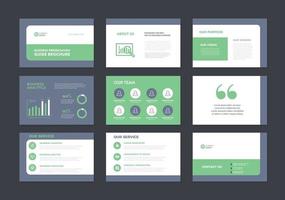 broschyrguide för affärspresentationsdesign eller skjutreglaget för försäljning av pitchdäck vektor