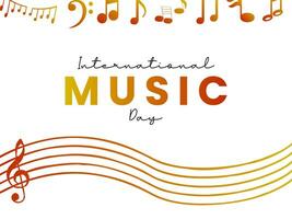 International Musik- Tag auf Oktober 1. Vektor Illustration Welt Musik- Tag Banner isoliert auf Weiß Hintergrund.