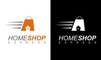 Illustrationsvektorgrafik von Home-Shopping-Express-Logo- und Visitenkarten-Vorlagen-Designs vektor