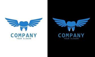 fliegende flügel dental abstrakte vektor design logo vorlage kreatives papier büro symbol konzept symbol geschäftsunternehmen