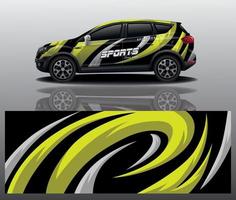 Sportwagen-Aufkleber-Wrap-Design-Vektor vektor