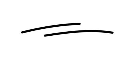 schwarz Hand gezeichnet abstrakt zwei Linien Kunst Element. Bürste Schlaganfall Vektor Stift Gekritzel. Stil Skizzen Emotion bewirken Dekoration zum Design