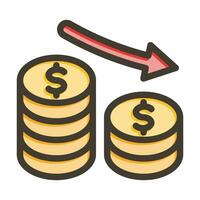 Geld Verlust Vektor dick Linie gefüllt Farben Symbol zum persönlich und kommerziell verwenden.