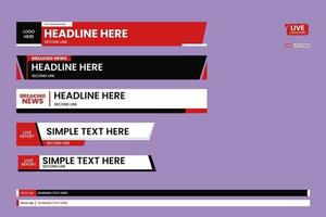 uppsättning av den nedre tredje grafiska mallen. tv-banners för nyheter. vektor