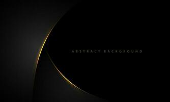 abstrakt Gold Licht Kurve auf grau metallisch mit schwarz leer Raum Design modern Luxus futuristisch kreativ Hintergrund Vektor