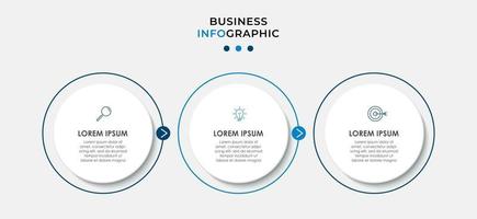 Infografik-Design-Business-Vorlage mit Symbolen und 3 Optionen oder Schritten vektor