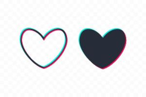 pixeliges Herzsymbol, Zeichen, Symbol, Logo. dreifarbiges Zeichen vektor