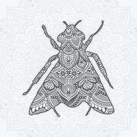 Insekten-Mandala-Vektor. Vintage dekorative Elemente. vektor