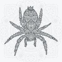 Spinnen-Mandala-Vektor. Vintage dekorative Elemente. orientalisches Muster, vektor