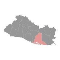 usulutan Abteilung Karte, administrative Aufteilung von el salvador. vektor