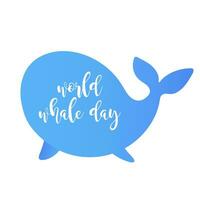 Karikatur Silhouette von ein Wal, Welt Wal Tag. vektor