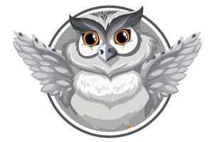 En grå owl banner vektor