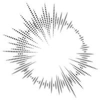 platzende Strahlen. Sunburst-Rahmen. abstraktes Equalizer-Element mit gepunkteten vektor