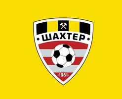 shakhtyor soligorsk klubb logotyp symbol Vitryssland liga fotboll abstrakt design vektor illustration med gul bakgrund