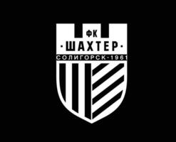 shakhtyor soligorsk klubb symbol logotyp vit Vitryssland liga fotboll abstrakt design vektor illustration med svart bakgrund