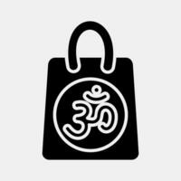 Symbol Geschenk Tasche. Diwali Feier Elemente. Symbole im Glyphe Stil. gut zum Drucke, Poster, Logo, Dekoration, Infografiken, usw. vektor