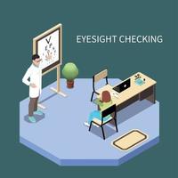 oftalmologi isometrisk komposition vektorillustration vektor