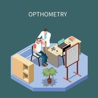 oftalmologi isometrisk komposition vektorillustration vektor