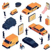 isometrische Taxi Icon Set Vektor-Illustration vektor