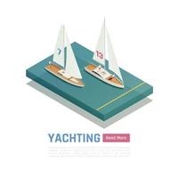 Yachting isometrische farbige Banner-Vektor-Illustration vektor