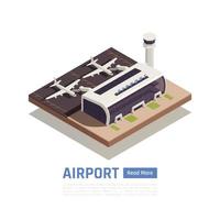 isometrisk terminal flygplats bakgrund vektorillustration vektor