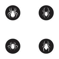 Schwarze Spinne Logo Vorlage Vektor Illustration Symbol