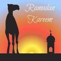 Ramadan-Gruß mit Kamel vektor