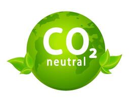 co2 neutral, grön märka. eco vänlig industriell produktion. vektor illustration.