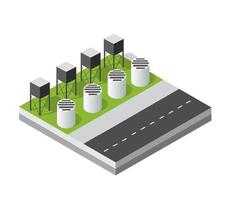 isometrische 3D-Stadtmodul industrielle städtische Fabrik vektor