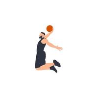 flacher Design-Basketballspieler, Sportvektorikonenillustration. vektor