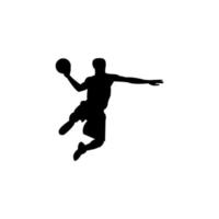 Silhouette Design Basketballspieler, Sport Symbol Vektorgrafik. vektor