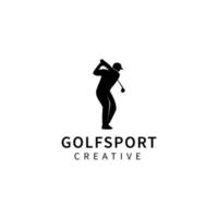 golf logo mall design vektor ikon illustration.