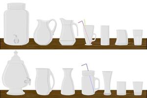 Illustration zum Thema großes Kit verschiedene Arten von Glaswaren vektor