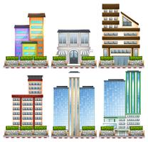 Unterschiedliche Bauweisen von Gebäuden vektor