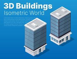 isometrisk 3d-modul blockerar stadsdelen av staden vektor