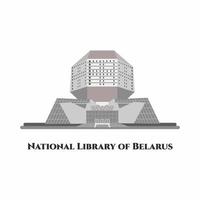 Vitrysslands nationella bibliotek. denna plats är det största biblioteket i Vitryssland. attraktivt landmärke med imponerande byggnad. rekommendationsplats för besök. vektor